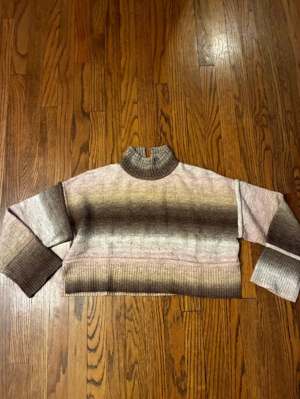 Ombre Mock-Neck Sweater Size M